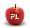 jabłko z napisem PL